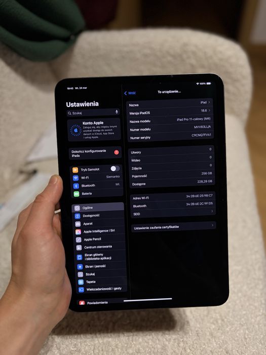 Apple iPad Pro 11” M4 – 256 GB Wi-Fi | 100% baterii