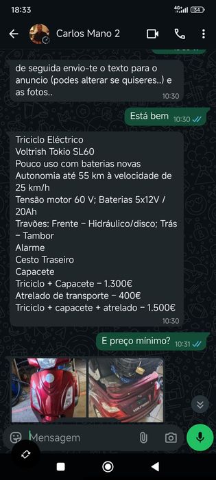 Triciclo elétrico