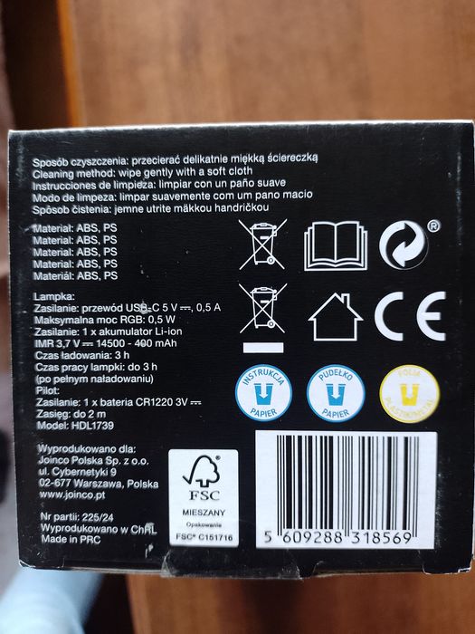 Lampka kryształowa RGB