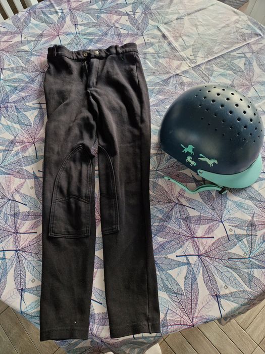 Kask jeździecki + bryczesy