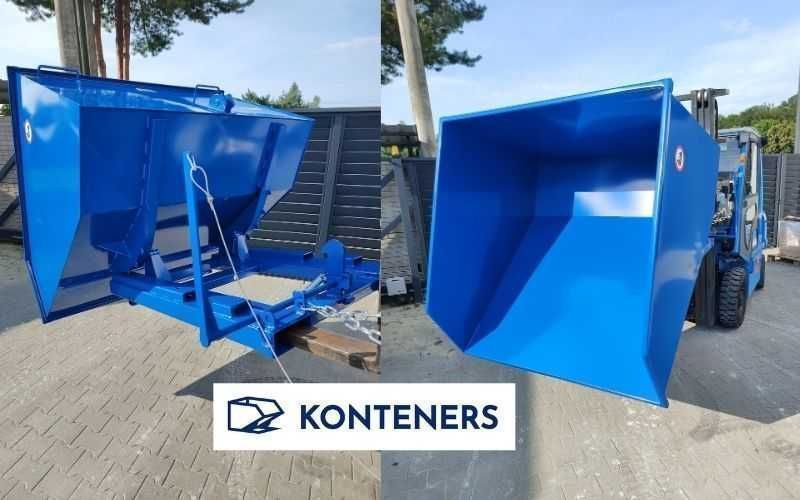 Kontener samowyładowczy metalowy na widły/ KOLIBA 1,5 m3 1500 L
