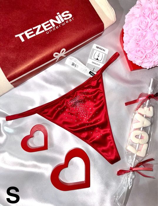 Tezenis s/36 nowe (z metką) majtki stringi stras z wysokim stanem