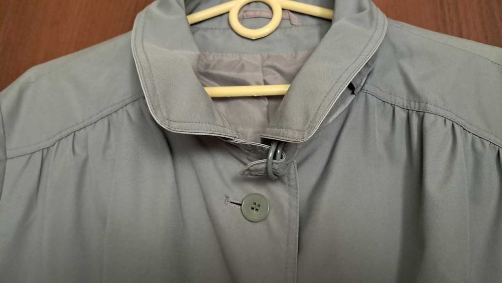 Płaszcz damski trencz prochowiec szary długi wiosna jesień r. 50/22