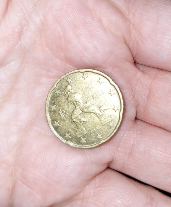 Moeda 20 centimos Italia 2002