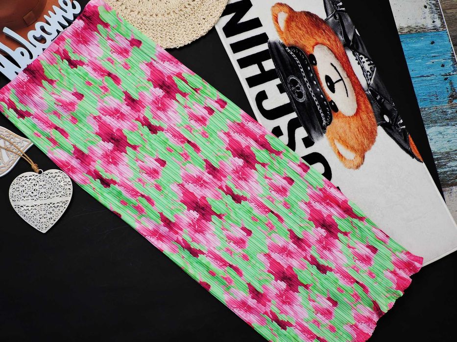 Boohoo długa maxi spódnica kwiaty plisy 44