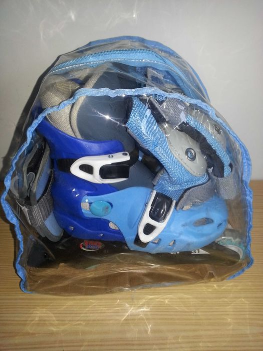 Patins em linha para criança-Capacete-Cotoveleiras-Joelheiras