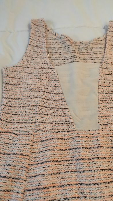 Vestido curto, Springfield, tamanho M, cor (damasco, bege e preto)