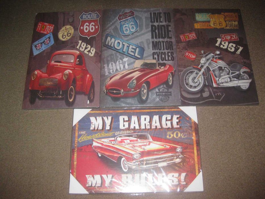 4 Quadros/Placas de Inspiração Vintage Americana!