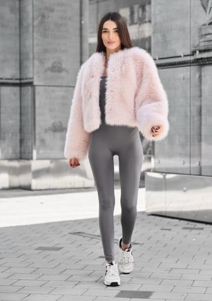 Шуба екошуба розовая