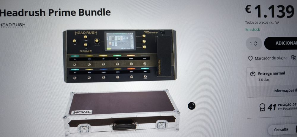 Pedaleira Headrush Prime com bolsa64861396083969124