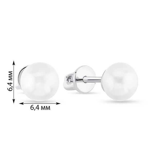 Срібні сережки з перлинами Столична ювелірна фабрика