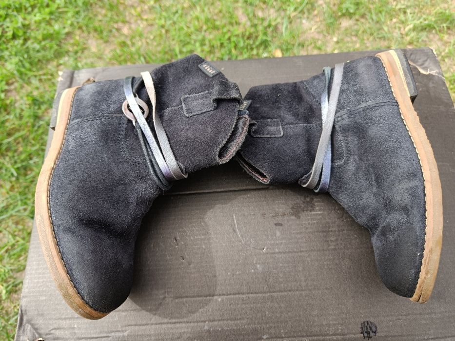 Kozaczki kozaki wiosenne zamszowe 27 wkładka 27cm clic skórzane hiszpa