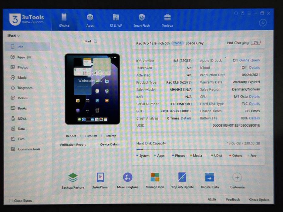 iPad Pro 12.9 5. gen. (A2378) - Apple M1 - 256GB - faktura VAT 23%