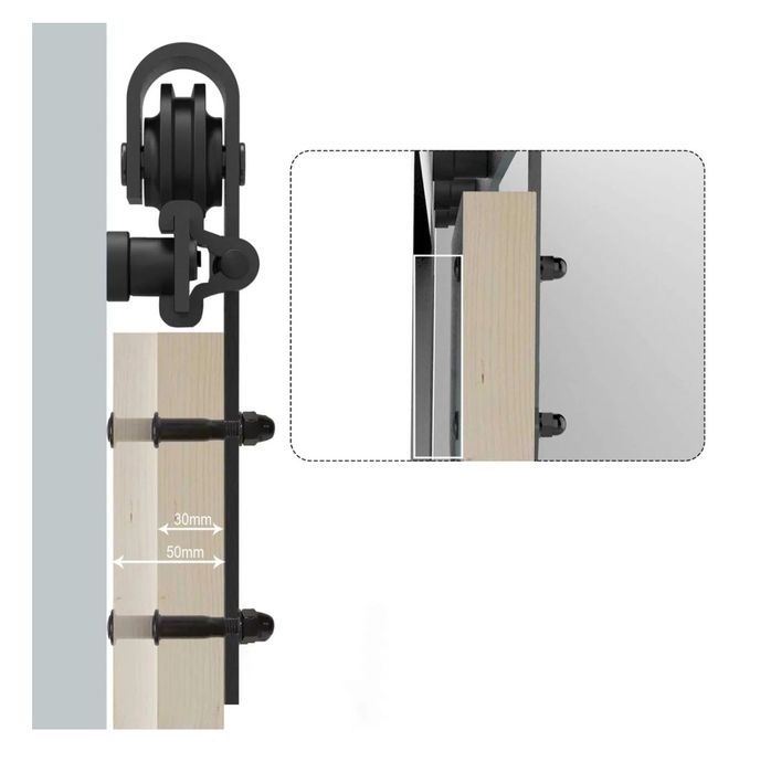 2xTSMST 152cm System drzwi przesuwnych Kompletny zestaw do drzwi przesuw