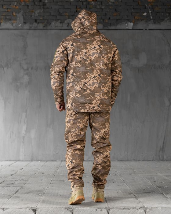 Піксельний зимовий костюм утеплений форма зсу штани та бушлат камуфляж