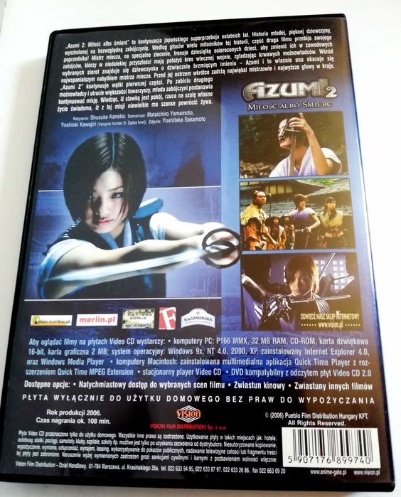 Azumi 2 Miłość albo śmierć kino samurajskie 2 vcd