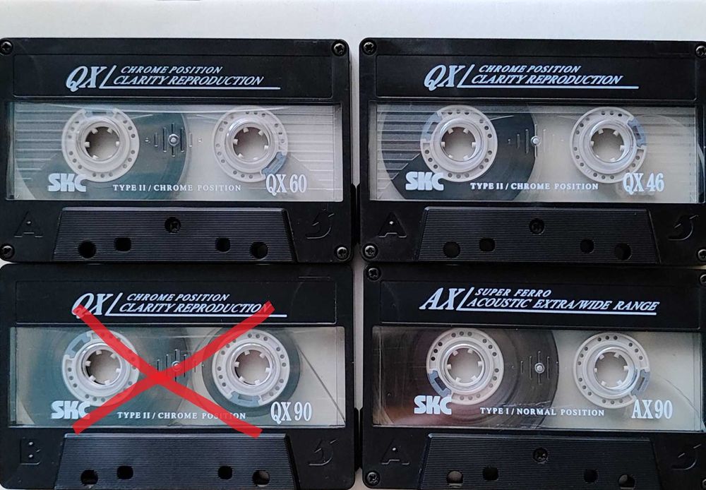 Аудиокасеты SKC CD90, LX90, QX46, QX60, QX90, AX90