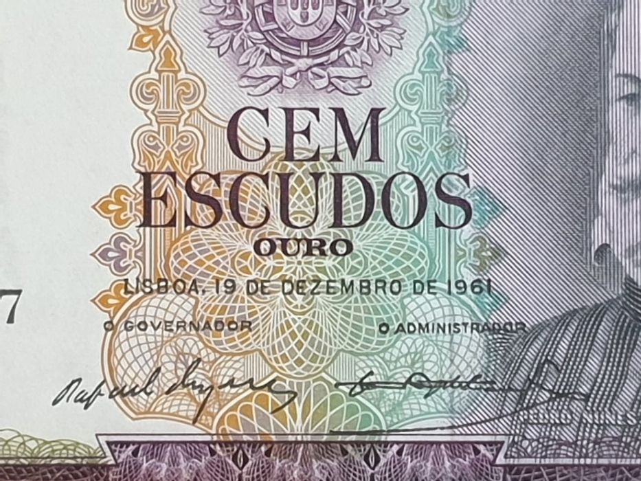 2 notas 100 escudos Pedro Nunes 1961
