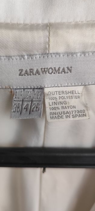 Casaco longo elegante Zara Woman Branco