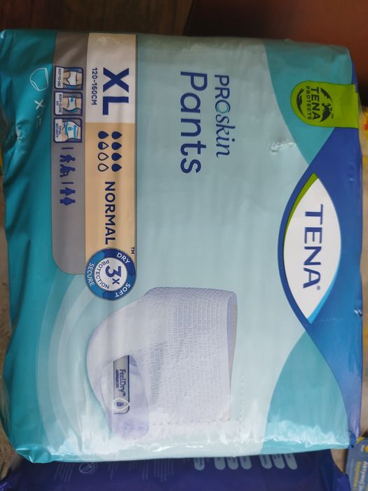 Pieluchomajtki TENA xl, SENI xl, L, podpaski tena