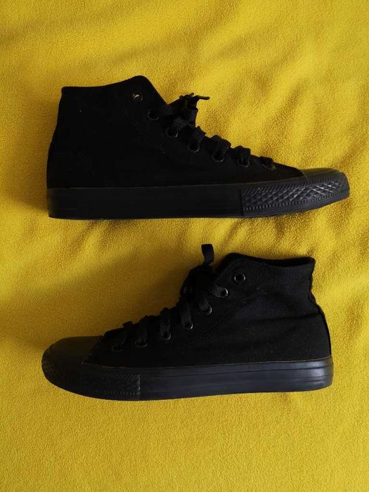 trampki męskie damskie buty czarne długie r:41 wkładka: 26-26,5cm igła