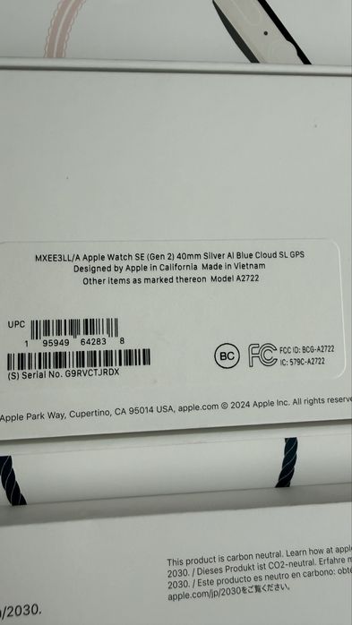 Apple Watch SE 2024 40mm GPS Silver з Blue Cloud Sport Loop