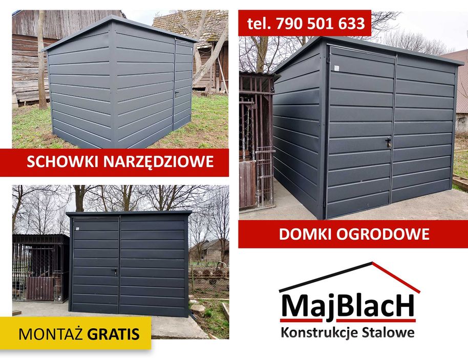 Garaż Blaszany , Wiata , Magazyn, Schowek -Garaże Blaszane -Maj-Blach