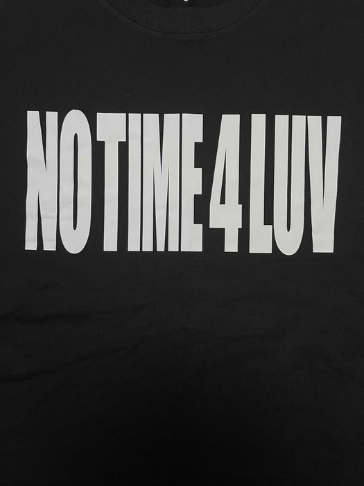 Black No Time 4 Luv Graphic T-Shirt Black L