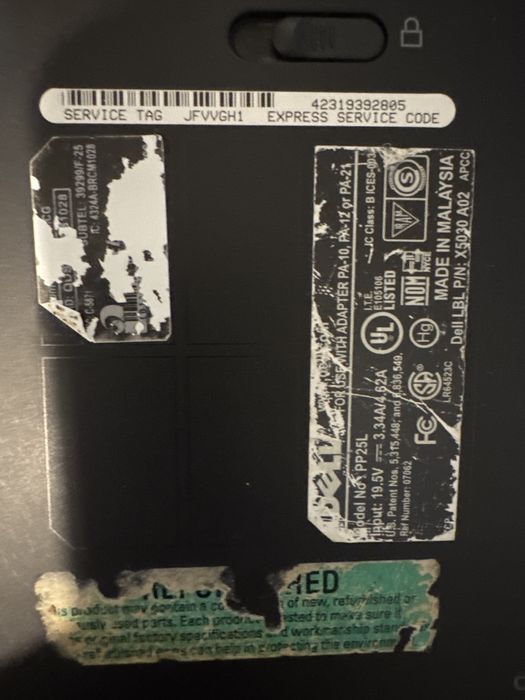 Ноутбук Dell PP25L на запчастини