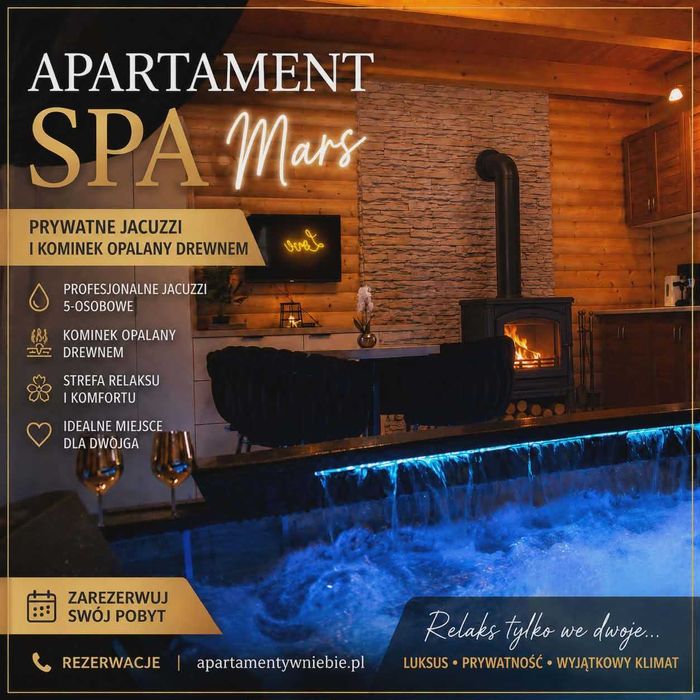 Domki z jacuzzi na wyłączność 4-osobowe, balkon,  kominek grill, hotel z jacuzzi w pokoju