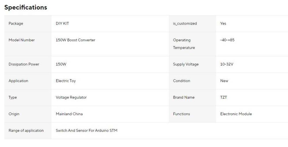 Повышающий преобразователь напряжения DC-DC 10-32В на 12-35В 150Вт 6А