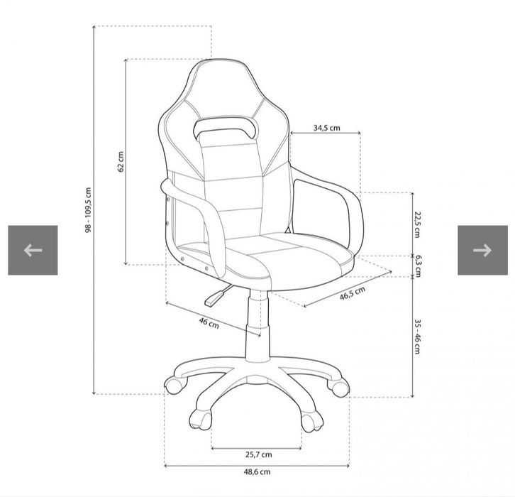 Cadeira de Escritório Operativa ABECEDARIO DRW Branco e Azul