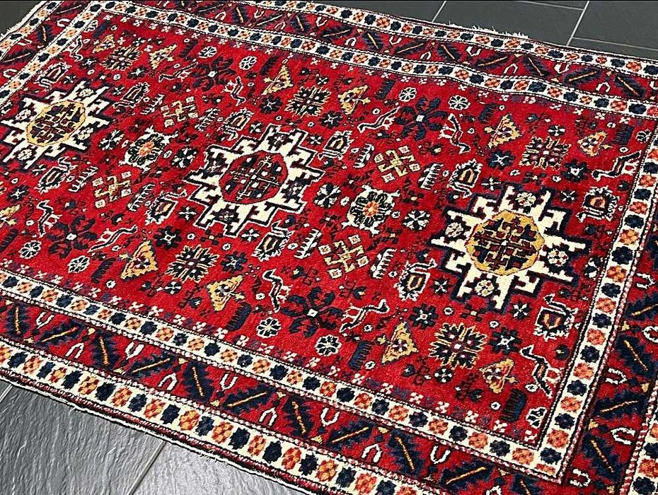 Tapete DERBEND KAZAK original muito chamativo, em lã com 170cm x 110cm