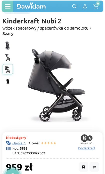 Wózek spacerowy Kinderkraft Nubi 2