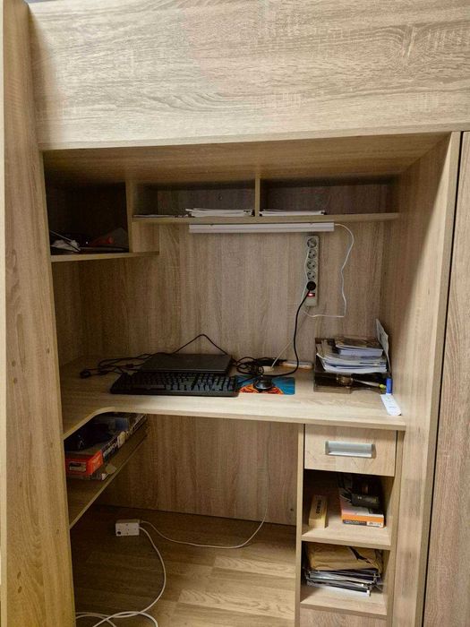 Функціональне підліткове ліжко-дах 3в1: ліжко + шафа + стіл