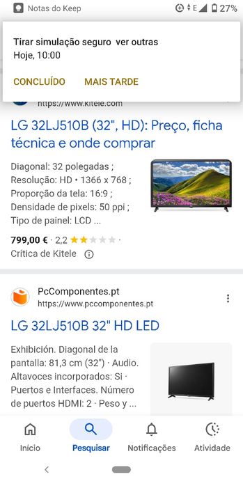 TV lG MOD-  32LJ510B, NOVO preço