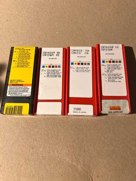 Płytki tokarskie Sandvik P/N: CCMT 06 02 02-MF