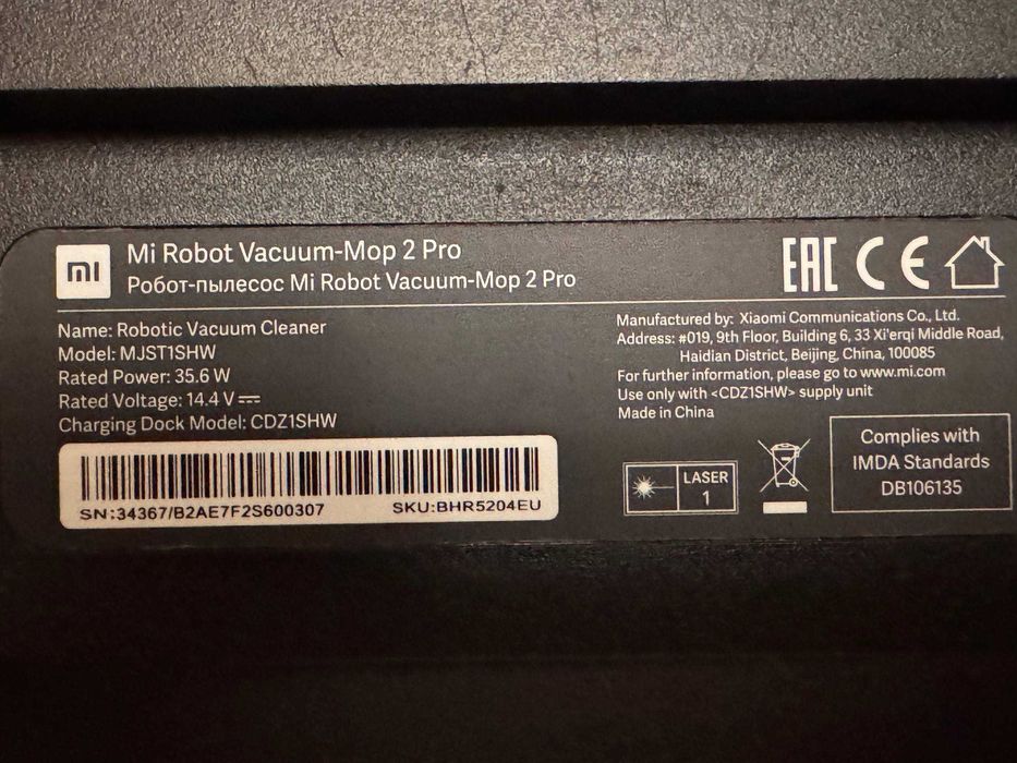 Робот-пилосос Xiaomi Mi Robot Vacuum Mop 2 Pro Black