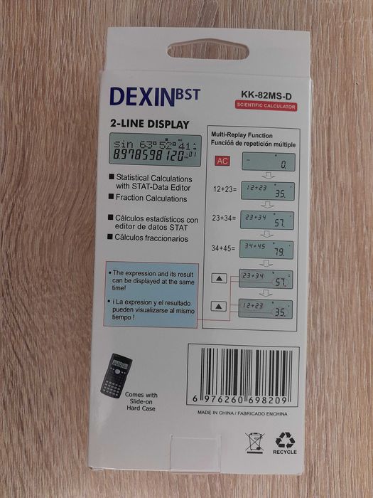 Nowy_Kalkulator naukowy 2-liniowy_DEXIN_Do szkoły i biznesu_Czarny.