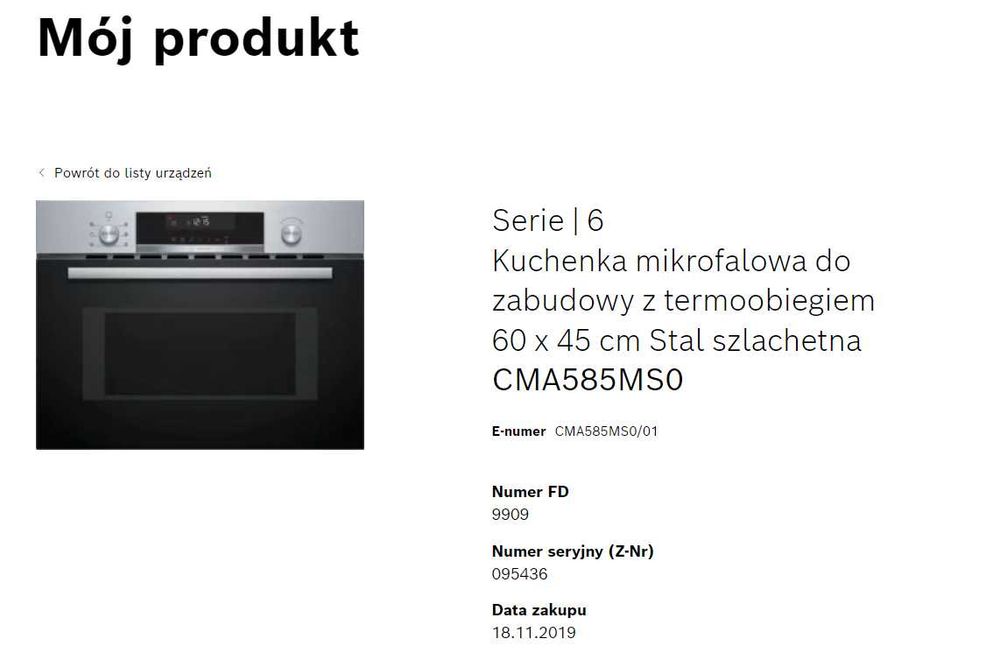 Kuchenka mikrofalówa Bosch CMA585MS0