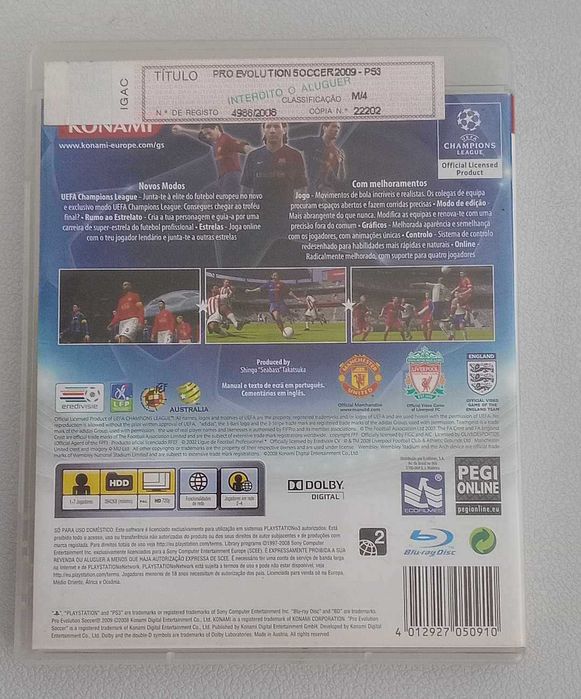 Jogo PS3 – Pro Evolution Soccer 2009 (Pes 2009)