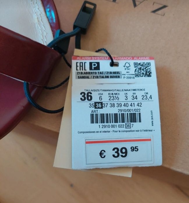 Sandália Zara n 36