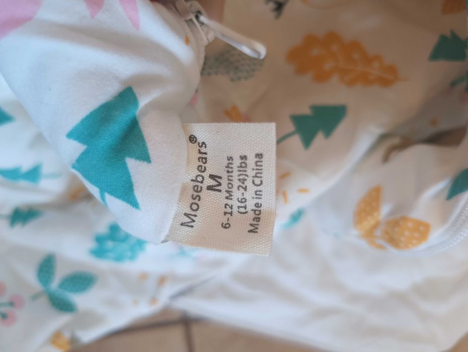 Mosebears Śpiworek dla niemowląt śpiworek 2,5 Tog 100% bawełny 6-12msc