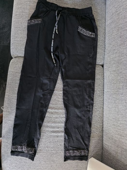 Lekkie Spodnie Letnie Chłodzące z Kryształkami Made in Italy Roz. XL (Stan BDB)