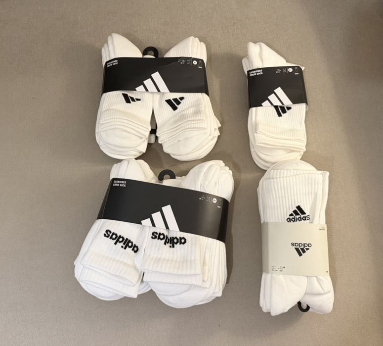 24x Męskie Skarpety Długa Adidas 40-42 White