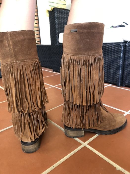 Botas franjas em pele (Tapadas) tam 39