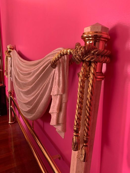 Cabeceira Cama Vintage - Dourada e Bege