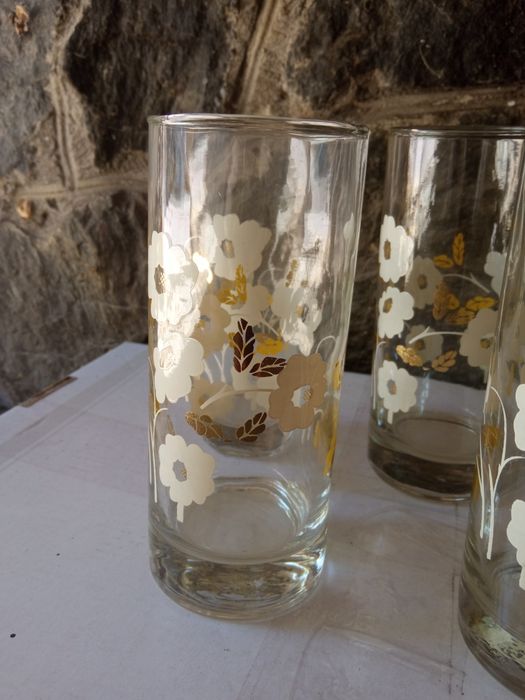 Стаканы с рисунком стеклянные новые 5 штук