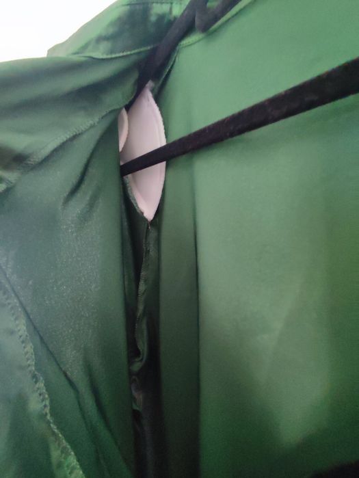 Vestido Acetinado Verde Shein