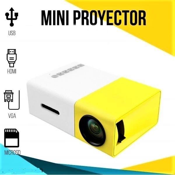 Мультимедійний портативний проектор YG300 з динаміком YG 300 White/Yellow